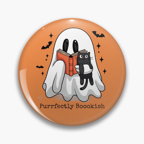 Artikelvorschau, Gruseliges, gemütliches Halloween-Design – Süßes Geister-Lesebuch mit schwarzer Katze, Halloween entworfen und verkauft von darkskydelights.
