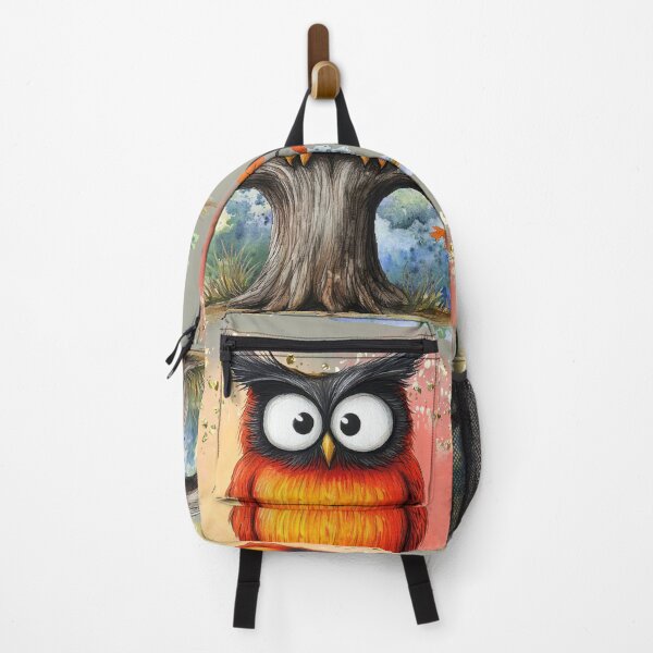 Item preview, Flaming Feathers & Big Eyes: Quirky Owl on Autumn watch designed and sold by ChenEngEng.