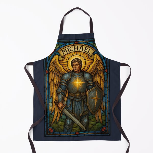 Item preview, St. Michael the Archangel – Guardian in Glory (Stained Glass Style) designed and sold by SaintGear.