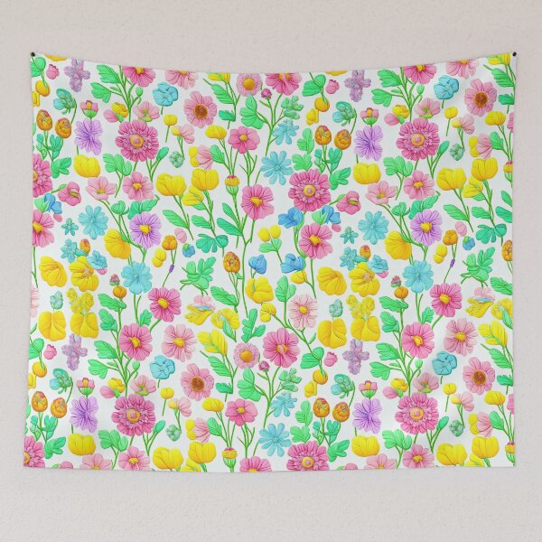 Item preview, A flowers delicate tile pattern on white background designed and sold by Arcadia World.