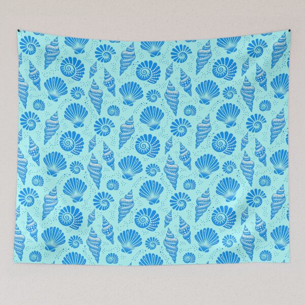 Item preview, Seashells Cerulean Blue designed and sold by SilverPegasus.