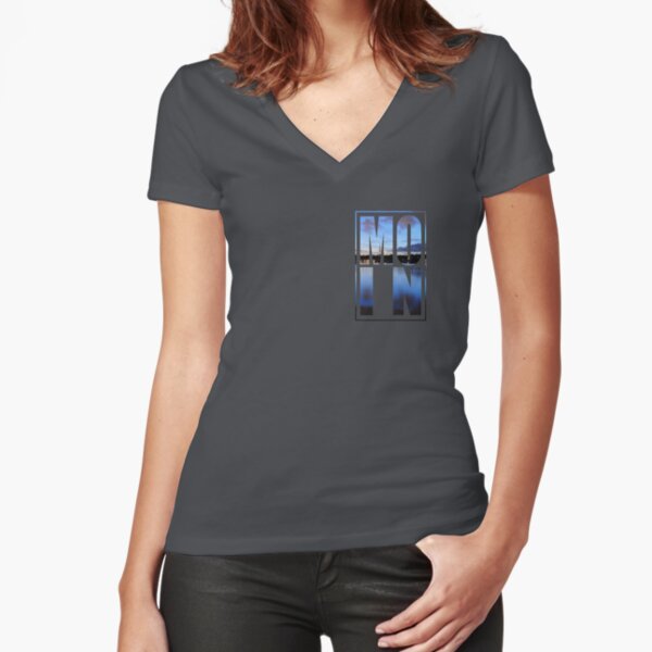Moin Moin Tailliertes T-Shirt mit V-Ausschnitt