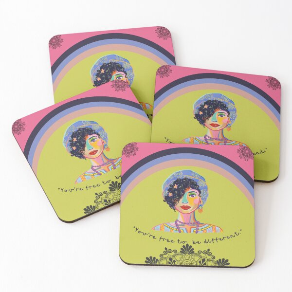Item preview, Colorful Woman with “Be Different” Quote designed and sold by MandalartStudio.