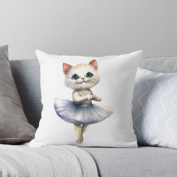 Item preview, Cute white cat ballerina dancing ballet designed and sold by OEKAKIYASAN.