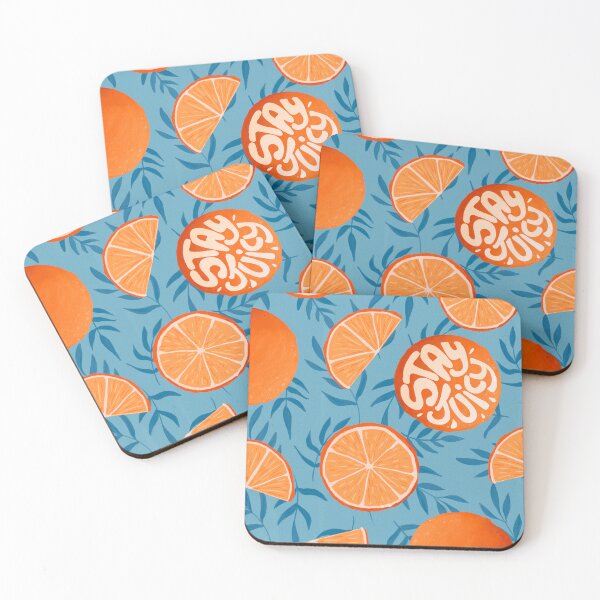 Item preview, Stay Juicy - Blue and Orange Aesthetic Fruit Design designed and sold by NitaBG.