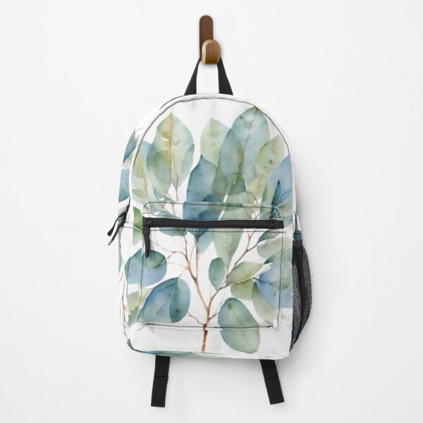 Item preview, Watercolor green teal eucalyptus leaves elegant botanical greenery designed and sold by hollycooper.