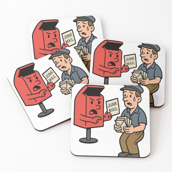 Item preview, "Mailbox Rejects Junk Mail – Role Reversal Cartoon" designed and sold by Flipped World Society.