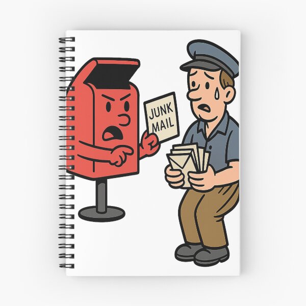 Item preview, "Mailbox Rejects Junk Mail – Role Reversal Cartoon" designed and sold by Flipped World Society.