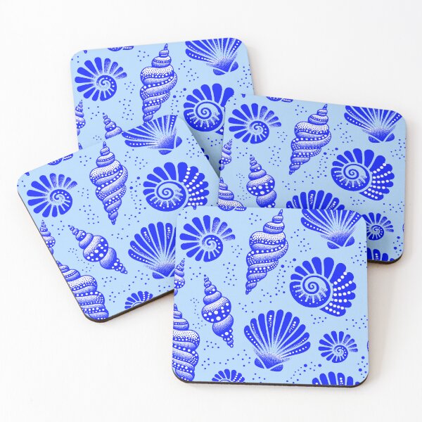 Item preview, Seashells Cobalt Blue designed and sold by SilverPegasus.