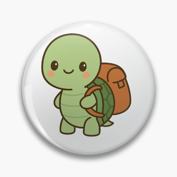 Item preview, Little Kawaii Turtle with Backpack - Cute Design designed and sold by ALBANAT.