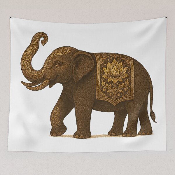 Item preview, Sacred Thai Elephant with Lotus Cloth | Spiritual Cultural Art designed and sold by mythasia.