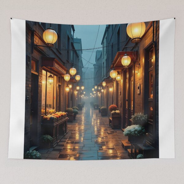 Item preview, Luminous Alleyway at Dusk designed and sold by oanaunciuleanu.