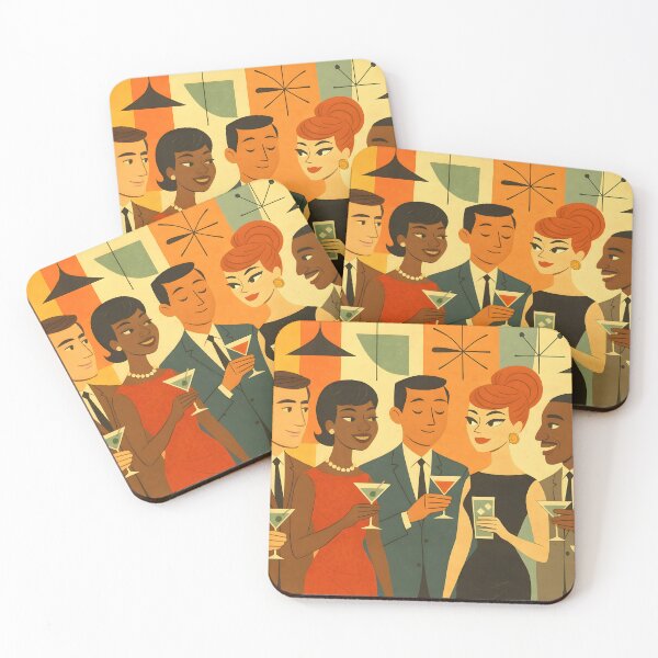 Item preview, Mid Century Retro 60s Office Martini Cocktail Party  designed and sold by Lee Hiller Designs.