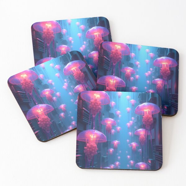 Item preview, Neon Jellyfish Metropolis designed and sold by oanaunciuleanu.