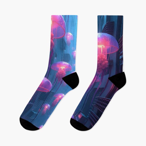 Item preview, Neon Jellyfish Metropolis designed and sold by oanaunciuleanu.