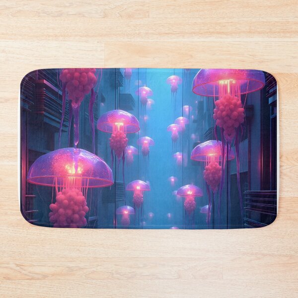 Item preview, Neon Jellyfish Metropolis designed and sold by oanaunciuleanu.