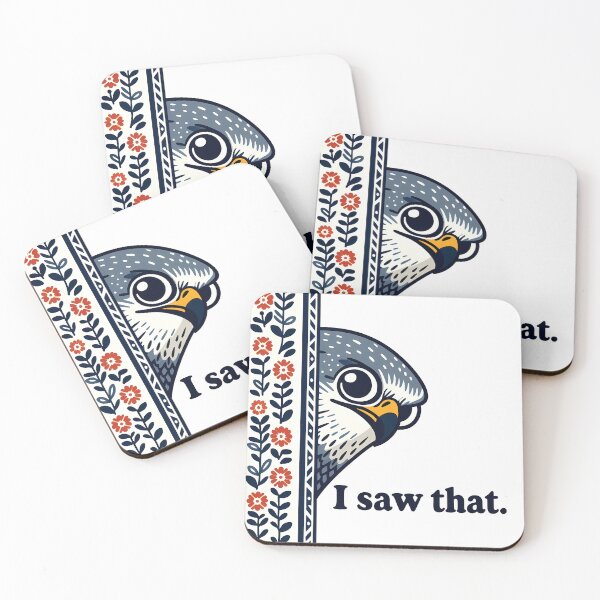 Item preview, On It Like a Hawk "I saw that" - Nosey Falcon Scandinavian Folk Art by heidiannemorris © designed and sold by FOLK ART FUSION by heidiannemorris.