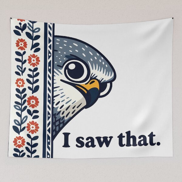 Item preview, On It Like a Hawk "I saw that" - Nosey Falcon Scandinavian Folk Art by heidiannemorris © designed and sold by FOLK ART FUSION by heidiannemorris.