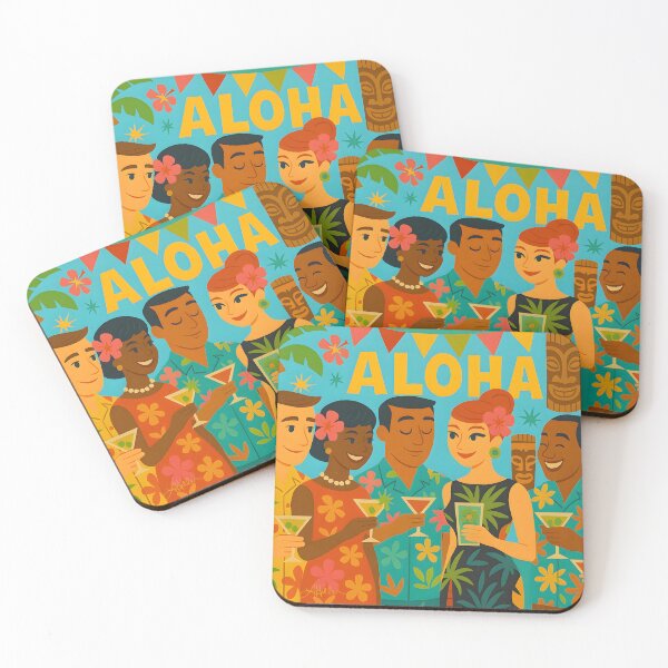 Item preview, Mid Century Retro 60s Aloha Luau Office Martini Cocktail Party  designed and sold by Lee Hiller Designs.