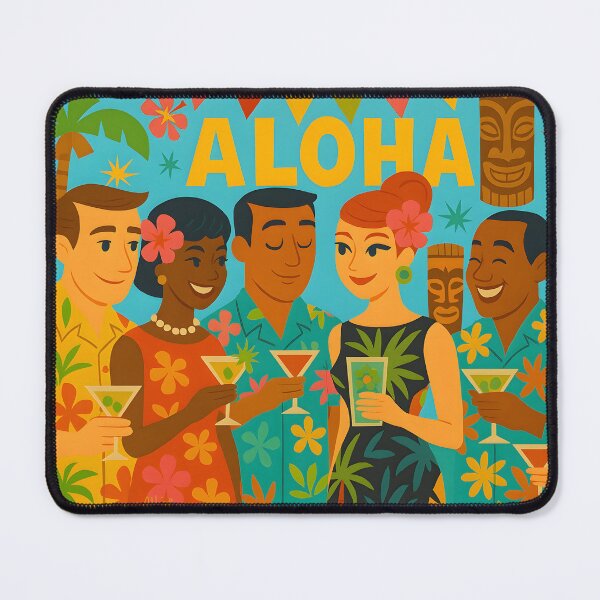 Item preview, Mid Century Retro 60s Aloha Luau Office Martini Cocktail Party  designed and sold by Lee Hiller Designs.