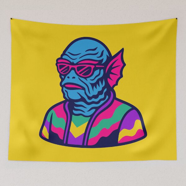 Item preview, Retro 80s Neon Swamp Thing designed and sold by Oh, the HORROR!.