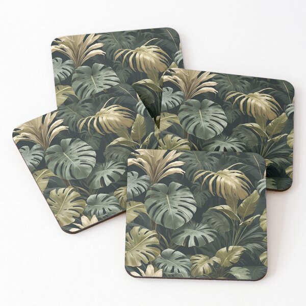 Item preview, Tropical Leaf Pattern – Lush Jungle Foliage Illustration in Green & Gold Tones designed and sold by PICTOBUDDY73.