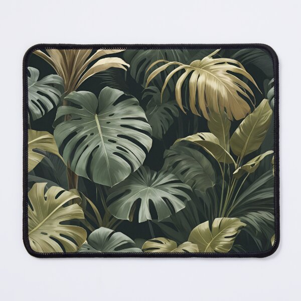 Item preview, Tropical Leaf Pattern – Lush Jungle Foliage Illustration in Green & Gold Tones designed and sold by PICTOBUDDY73.