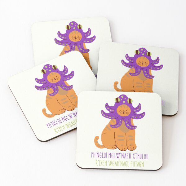 Item preview, Cthulhu Cute Halloween Orange cat with purple octopus hat Pet Costume designed and sold by Dark & Darling.