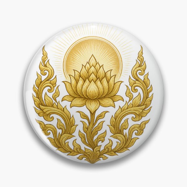 Item preview, Sacred Thai Lotus Flower Shirt – Gold Kanok Pattern | Spiritual Zen Art Tee designed and sold by mythasia.