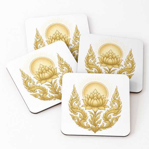 Item preview, Sacred Thai Lotus Flower Shirt – Gold Kanok Pattern | Spiritual Zen Art Tee designed and sold by mythasia.
