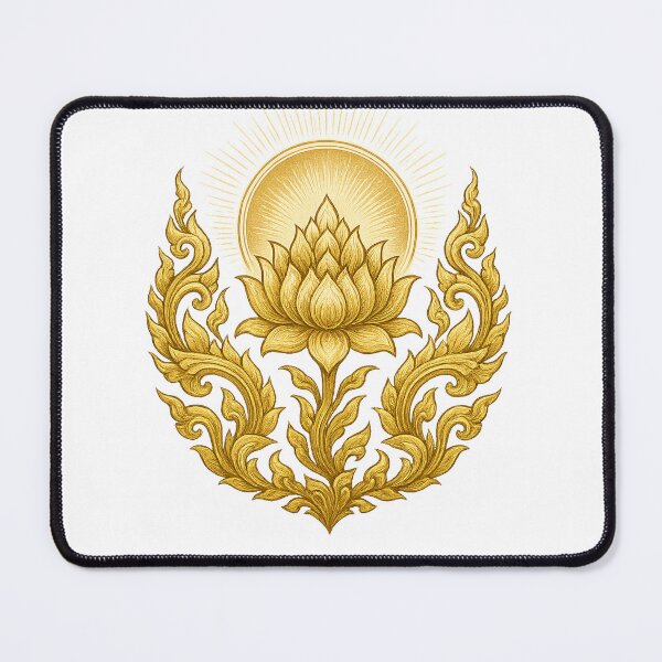 Item preview, Sacred Thai Lotus Flower Shirt – Gold Kanok Pattern | Spiritual Zen Art Tee designed and sold by mythasia.