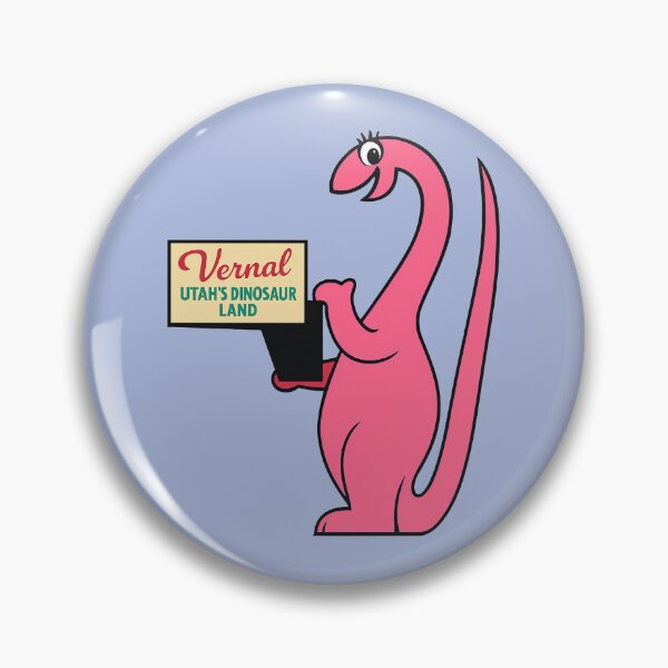 Item preview, Vernal Utah Dinosaur Mascot Dinah Retro Travel Graphic designed and sold by ArtSpireWorks.