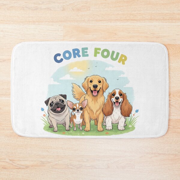 Item preview, Core Four Dogs, pug, chihuahua, golden retriever, and cocker spaniel, core 4 designed and sold by Christopher Faxon.
