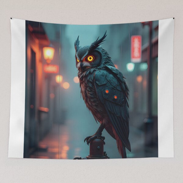 Item preview, The Cybernetic Owl Sentinel designed and sold by oanaunciuleanu.