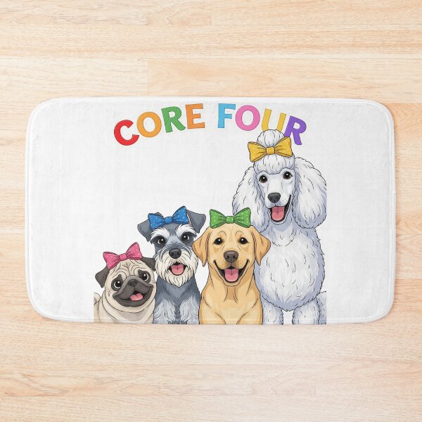 Item preview, Core Four Dogs, pug, schnauzer, labrador retriever, poodle, core 4 designed and sold by Christopher Faxon.