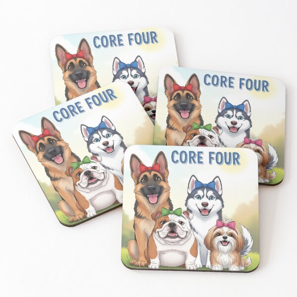 Item preview, Core Four Dogs, german shepherd, husky, english bulldog, lhasa apso, core 4 designed and sold by Christopher Faxon.