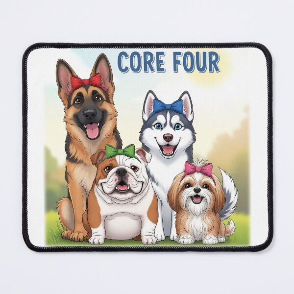 Item preview, Core Four Dogs, german shepherd, husky, english bulldog, lhasa apso, core 4 designed and sold by Christopher Faxon.