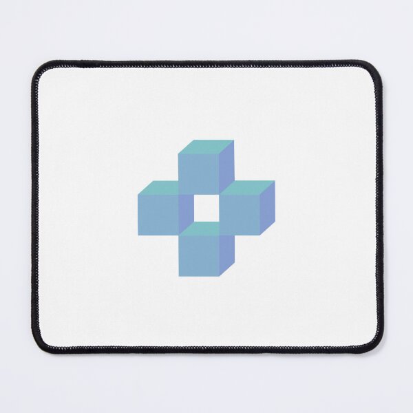 Item preview, Blue isometric cross - minimalist 3D design designed and sold by SLNart.