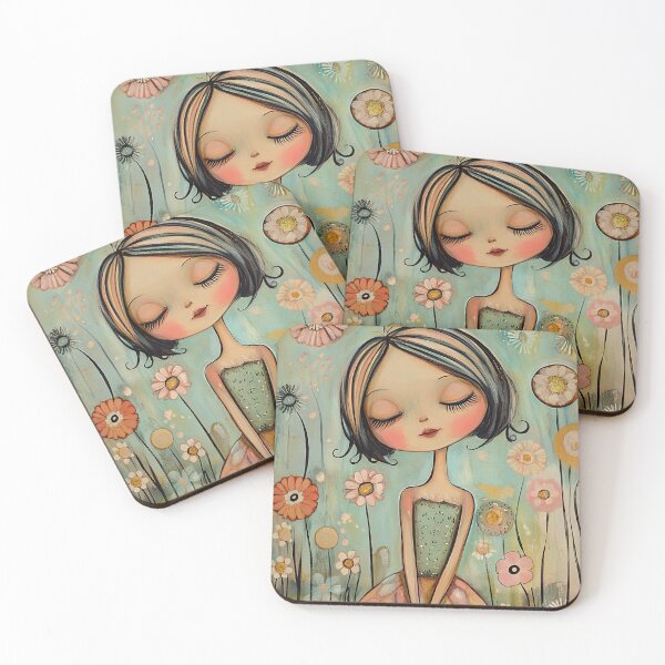 Item preview, Beautiful girl with tiny flowers  designed and sold by Chirayu1111.