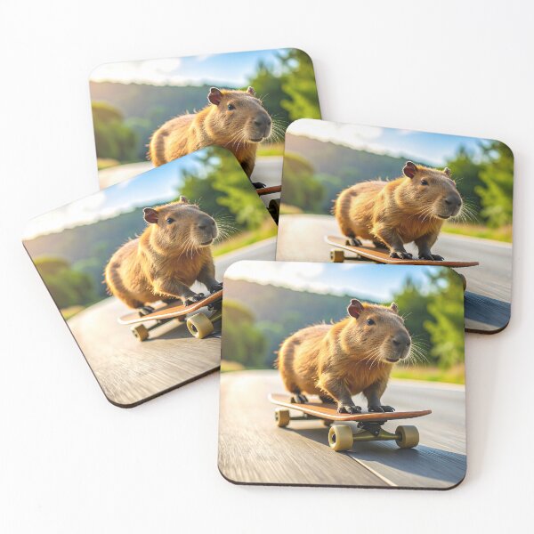 Item preview, Chill Capybara on a skateboard designed and sold by ffpdsgn.