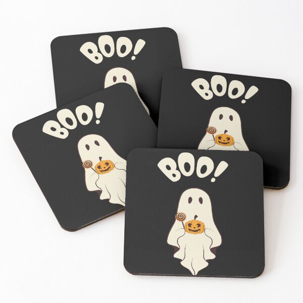 Item preview, Halloween ghost with a pumpkin in his hand and the inscription boo designed and sold by DżodżoJoy.