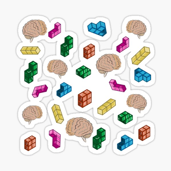 Item preview, Tetris Brain Pattern – Retro Puzzle Mind Design designed and sold by CheriTanya.