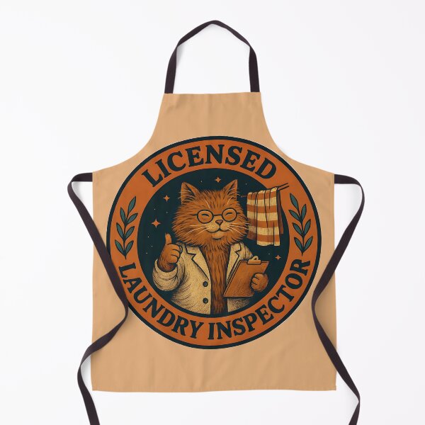 Item preview, Licensed Laundry Inspector Cat Badge designed and sold by Shoot-The-Moon.