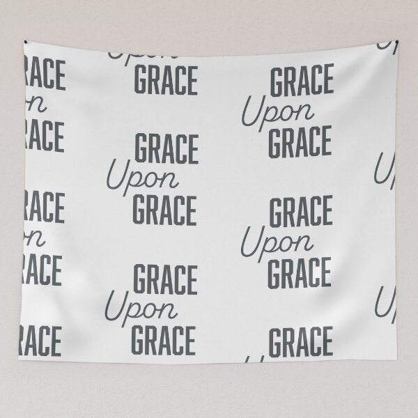 Item preview, Grace Upon Grace Christian T-Shirt – Inspirational Bible Quote Shirt designed and sold by CrossCrafted.