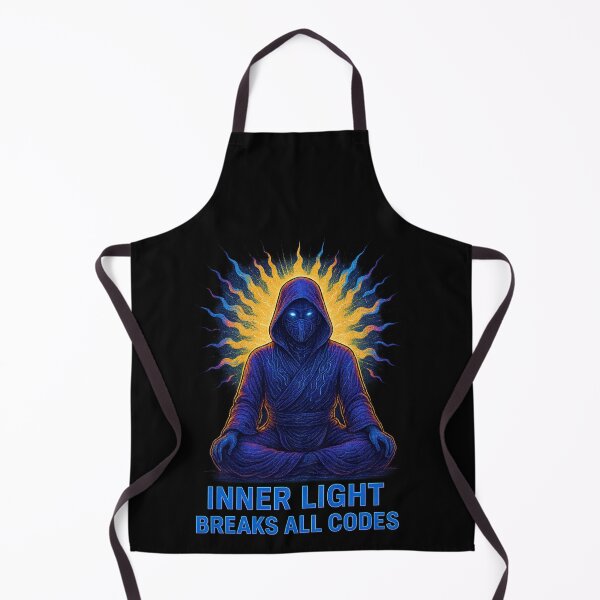 Item preview, Inner Light Breaks All Codes – Cyber Monk Neon Glitch designed and sold by DevineCouture.