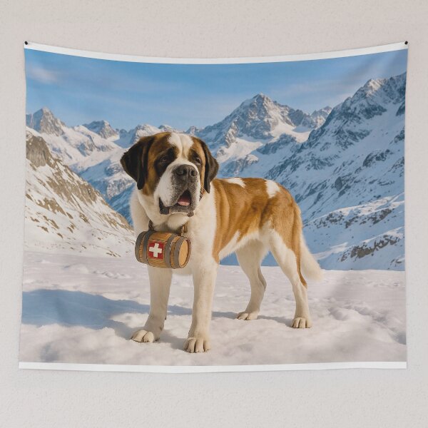 Item preview, A St. Bernard in the snow designed and sold by Steffani Lehmann.