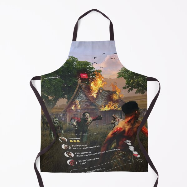 Item preview, Chaotic Zombie Invasion at Burning Cottage designed and sold by PopLikePrint.