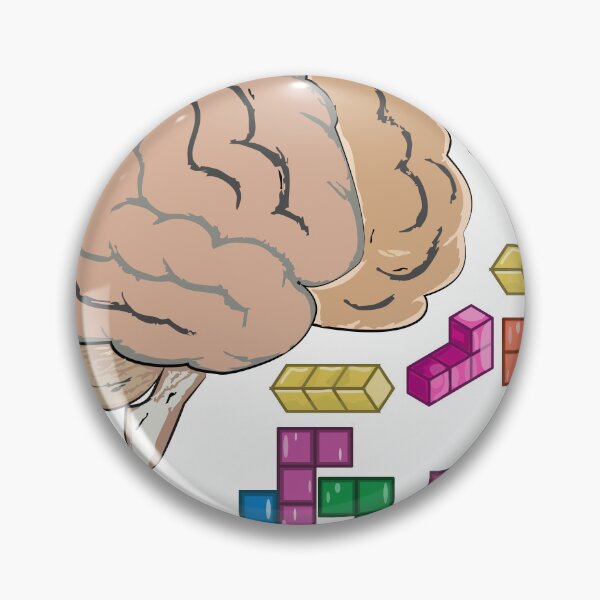 Item preview, 3D Brain and Tetris Puzzle – Retro Gaming Intelligence designed and sold by CheriTanya.