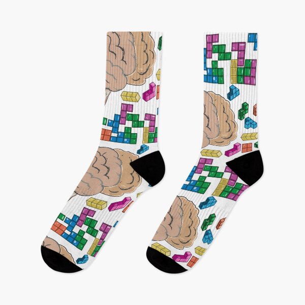Item preview, 3D Brain and Tetris Puzzle – Retro Gaming Intelligence designed and sold by CheriTanya.