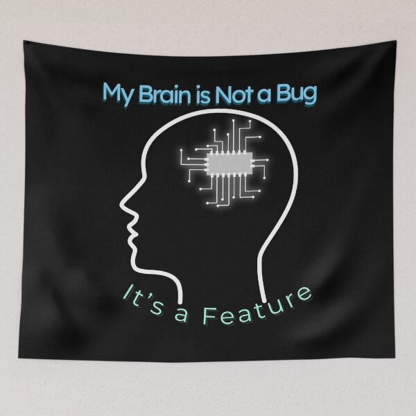 Item preview, Neurodiverse Brain Feature Not Bug – Proud mindfully different Tee T-shirt designed and sold by BatonAndInk.